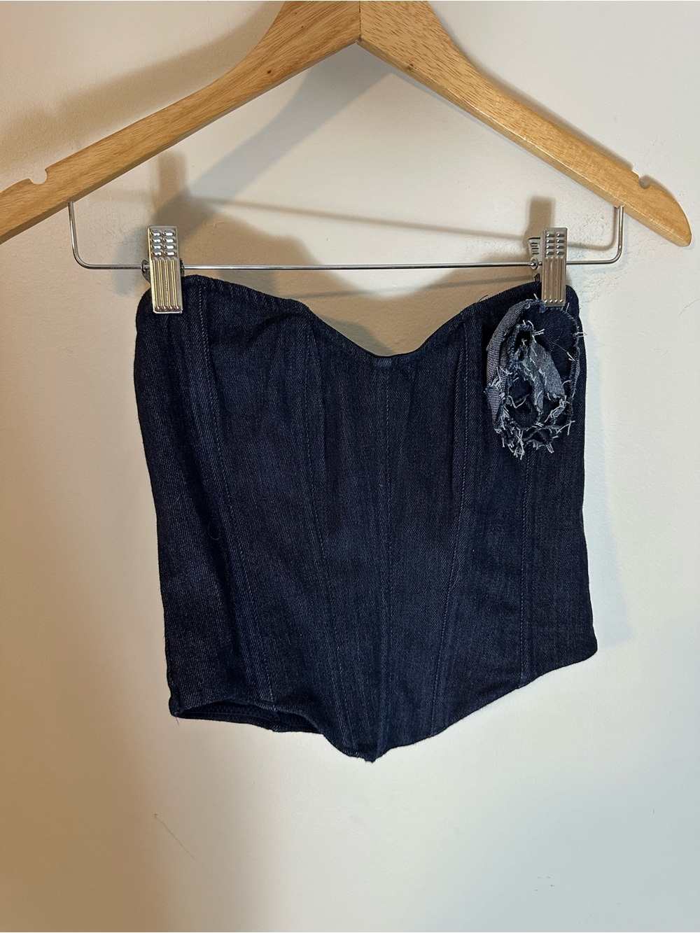White Fox denim corset top medium